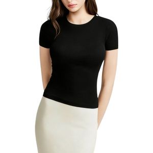 T-shirt court d'été personnalisé pour femme en 100 % coton, imprimé sur mesure, design personnalisé, vêtement décontracté de fitness, toile tissée douce - Product Image 5