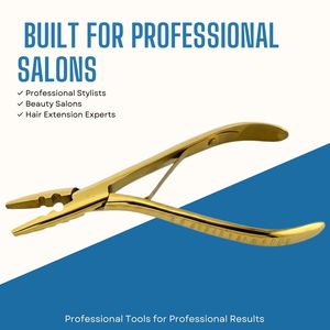 Curved Two Hole Hair Extension Bead <b>Compression</b> Plier Stainless <b>Spring</b> Return Micro Ring Closing <b>Tool</b> for I Tip Hair Extensions - Product Image 5