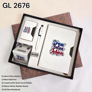 Natural PU Leather Business Gift Box PU Leather <b>Notebook</b> Metal Ball Pen Matte Rubberized Double Wall Water Bottle Personalized - Product Image 6