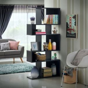 Libreria Angolare a 5 Cubi con Scaffali a Scala e Espositore - Product Image 2