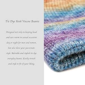 Gorros de Punto de Algodón Suave Unisex al por Mayor, Gorros de Invierno Cálidos de Alta Calidad con Logotipo Personalizado, Gorros de Punto Tie-Dye para Adultos - Product Image 2