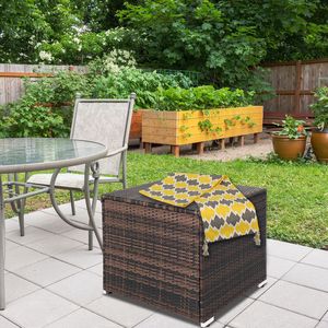 "Brown Gradient Iron Frame 71x71x60.5cm Square Rattan <b>Storage</b> <b>Locker</b>" - Product Image 2