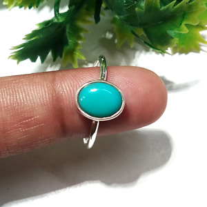 Natural Arizona Turquoise Gemstone <b>Ring</b> 925 Solid Sterling Silver <b>Ring</b> Beautiful Arizona Turquoise Cabocho <b>Ring</b> - Product Image 4