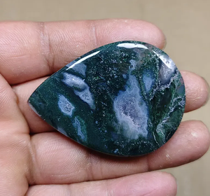 Agate verte naturelle ovale polie, pierre précieuse en forme de larme, cristal pour la fabrication de bijoux, la méditation et la décoration - Product Image 2