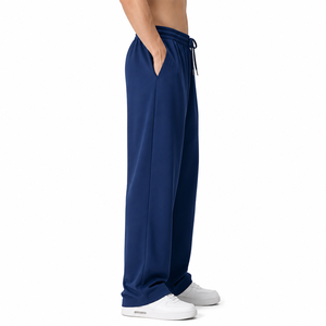 Wholesale Custom <b>Men</b>’s Silky Casual Pants Lightweight Straight Leg Mid <b>Loose</b> Fit High Street Streetwear Sports <b>Trousers</b> OEM Clot - Product Image 6