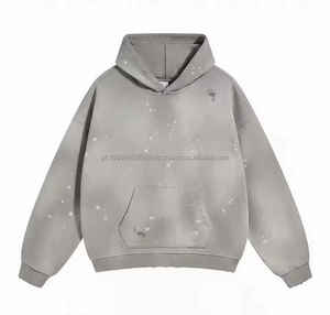 Sweat-shirt à capuche oversize vintage pour homme, lourd, 100% coton molletonné, brodé, sweat-shirts à capuche pour homme - Product Image 5