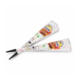 Cônes et tubes de henné blanc de qualité supérieure, formule à flux fluide, sans danger pour la peau, certifié ISO, pack de 12 cônes/10 tubes, pour mariages et événements - Product Image 1