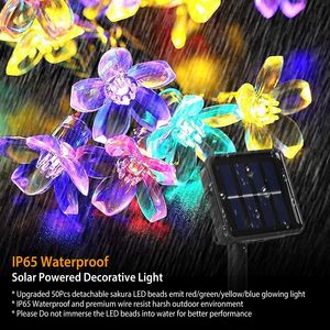 2 Pezzi di Luci Solari a LED con 50 Perline a Forma di Fiore di Ciliegio, Stringa di Luci Fatate - Product Image 4