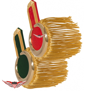 KEW Epaulette de Hombro Metálico Rojo Vintage con Flecos de Hilos Plateados, Diseño Bordado Ecológico - Tamaño/Color/Material Personalizables - Product Image 4