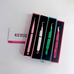 Pince à cils GETUP BROSONS Impex en acier inoxydable, pointe lisse, anti-magnétique, 10 mm, emballage individuel, logo personnalisé - Product Image 2