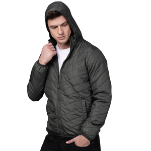 <b>Men</b>’s <b>Lightweight</b> Quilted Puffer <b>Jacket</b> Detachable Hood Slim Fit Windproof Packable Thermal Urban Outerwear OEM - Product Image 1