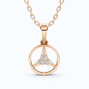 สร้อยคอจี้เพชรทรงกลมเรียบหรู 3 เม็ด ทองคำ 14K ชุบโรเดียม ได้รับการรับรองจาก IGI เพชรเพาะเลี้ยงในห้องปฏิบัติการ เหมาะสำหรับเป็นของขวัญสำหรับงานเลี้ยง - Product Image 3