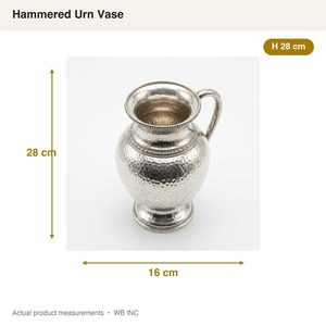 Handmade Brass & Stainless Steel Flower <b>Vase</b> (28cm) for Home Decor Hotels Weddings-<b>Unique</b> Hammered Design - Product Image 5