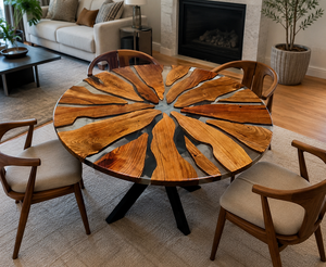 Luxury Clear <b>Epoxy</b> Resin <b>Coffee</b> <b>Table</b> | Handmade Transparent Resin <b>Table</b> | Modern Eco-Friendly Design Agra Heritage Marble - Product Image 1