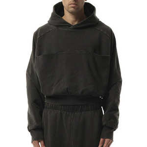 Sudadera Unisex con Lavado Ácido y Bordado, 100% Algodón, Ligera, Ecológica, Transpirable, con Logotipo Personalizado en la Parte Delantera, Estilo Oversize, para Otoño - Product Image 1