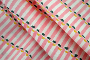 Fabric by the yard, Pink Cotton India Block Print fabric, India Fabric, Floral Print, Dress fabric, sewing fabric, India textile - Product Image 4