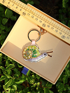 Cute Handmade Beaded Keychain with Embroidery Detailing, Stylish Bag Charm for Women, Girls, <b>Birthdays</b> and Party <b>Favors</b> - Product Image 3