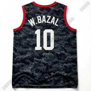SIBRIN Camiseta de baloncesto sublimada personalizada, camiseta sin mangas, diseño personalizado del equipo, nombre del equipo, número, 100% poliéster - Product Image 2