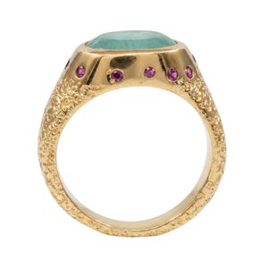 Gemvanity SR1482 Plaqué Or Luxe Chrétien Classique Sertissage en Canal Émeraude Taille Brillant pour Fiançailles Mariage Anniversaire - Product Image 3