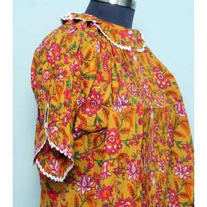 Blusa Floral Vintage Dulce de Estilo Coreano para Mujer, Prenda Exterior de Alta Calidad, Transpirable, 100% Algodón Ecológico, con Mangas Campana - Product Image 5