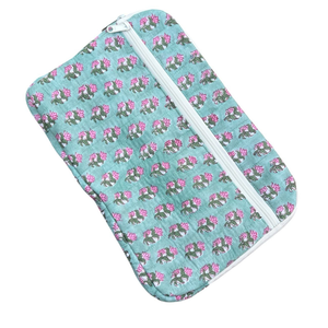 Handmade Jaipur Block Print Quilted Cotton <b>Laptop</b> <b>Sleeve</b> Zippered Closure Multi-Pocket Soft Eco-Friendly Machine Washable - Product Image 1