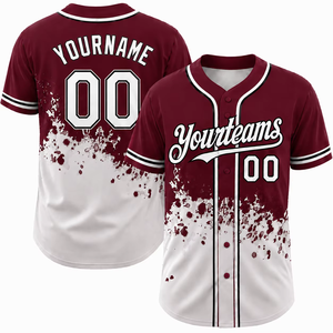 Camisetas de Béisbol Personalizadas de Manga Corta, Sublimación OEM, Jersey de Béisbol Liso Teñido, Ligero, Antiencogimiento, Duradero - Product Image 5
