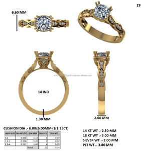 แหวนโรสโกลด์มอยซาไนต์ทรงวงรี แหวนหมั้นแบบวินเทจ เครื่องประดับเจ้าสาว - Product Image 5