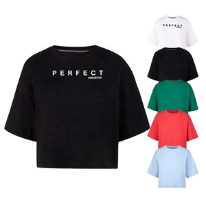 Perfect Industry Negro Casual Mujeres Entrenamiento Crop Tops Gym Crop Top Camiseta Manga corta Recortada Camisetas Mujeres logotipo personalizado - Product Image 3