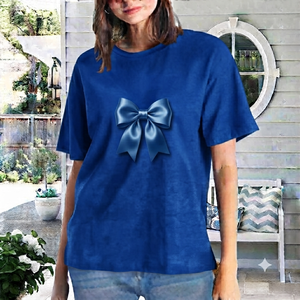 High Quality Cotton men ,Women's Custom Yellow Bow Print Pattern T-Shirt Trendy Fashion Top Street Style T-Shirt <b>logo</b> Quick men - Product Image 3