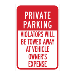 Panneau d'avertissement de retrait de véhicule sur propriété privée Brady, imprimé UV, pour parkings - Product Image 2