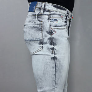 Jeans en denim stretch gris clair taille mi-haute pour hommes Gex – Vente en gros - Product Image 3