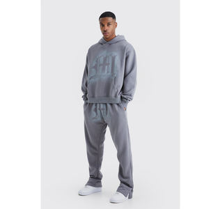 Conjunto Deportivo Personalizado de Sudadera con Capucha y Pantalones de Chándal, 420g, 100% Algodón Felpa, Grueso, Informal, para Hombre - Product Image 1