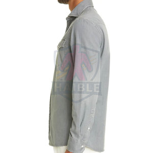 เสื้อเชิ้ตยีนส์ผ้าฝ้าย 100% ระบายอากาศได้ดี สวมใส่สบาย ดีไซน์ทันสมัย เหมาะสำหรับกิจกรรมกลางแจ้ง ลุคสบายๆ - Product Image 4