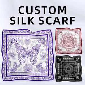 90 X 90cm Women Satin Silk Hijab Head <b>Scarf</b> Floral Printed Summer Designer Satin Silk Hair Wrap <b>Square</b> <b>Scarves</b> - Product Image 6