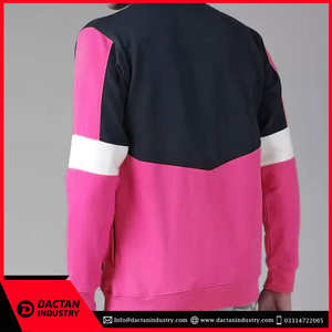 Sweat-shirt personnalisé de haute qualité pour homme, design tendance streetwear avec technique de teinture unie pour la saison hivernale, avec empiècements. - Product Image 6