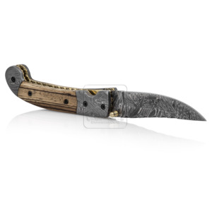 Handmade Damascus Steel Folding Knife DD-FK-523 Zebra Wood Handle 180mm Overall Length Hot Selling Outdoor Survival Hunting - Product Image 6