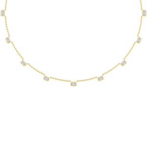 Collier élégant en or rose 9 carats avec diamant de laboratoire taille émeraude 3,41 CTW serti clos, chaîne de luxe, cadeau raffiné - Product Image 4