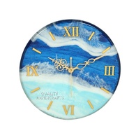 Handgefertigte Moderne Nadel-Wanduhr aus Holz und Epoxidharz-Kunst für Einweihungsfeier, Weihnachten oder Hochzeit, Heim- oder Wohnungsdeko