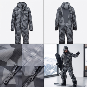 MALUZA INDUSTRIES Custom Winter Hooded Snowboard Jacket Pants <b>Men</b> 10,000mm Waterproof Windproof Outdoor Warm Ski Wear Suit - Product Image 4