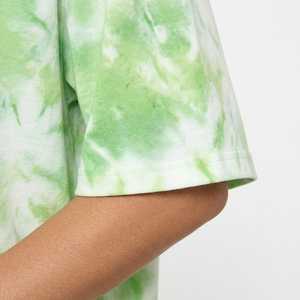 Women's Eco-Friendly Breathable Crew Neck Short Sleeve T-Shirt Regular Fit Cotton Jersey Casual Summer <b>Top</b> Green <b>White</b> Pattern - Product Image 3