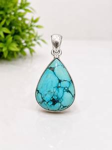 Joyería para Mujer, Colgante de Plata de Ley con Turquesa Tibetana, Regalo de Boda, Dijes para Mujer, Precio al por Mayor, Lote de la Mejor Calidad, Natural - Product Image 2