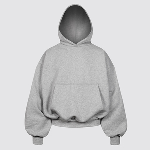 เสื้อฮู้ดดี้ทรงบ็อกซี่ฟิตสำหรับผู้ชาย คุณภาพสูง เนื้อผ้าฝ้ายหนา 100% ผ้าเฟรนช์เทอร์รี่ แบบสวมหัว ไหล่ตก ตัดเย็บพิเศษ ทรงโอเวอร์ไซส์ - Product Image 3