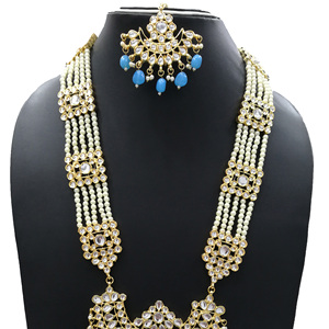 Indian Stylish Layered Zircon Rani Haar Long Kundan Necklace Jewellery Set Wedding Engagement Anniversary Party Gift Antique - Product Image 3