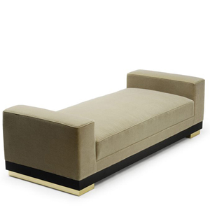 Banc ottoman de bout de lit durable en tissu velours avec pieds en métal inoxydable, pour décoration intérieure de luxe léger dans le salon - Product Image 3