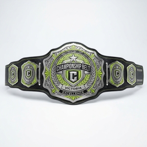 Ceinture de championnat sportif personnalisée, trophée de récompense gravé, plaque métallique gravée, sangle en cuir, pour vainqueurs de compétition, commande en gros - Product Image 3