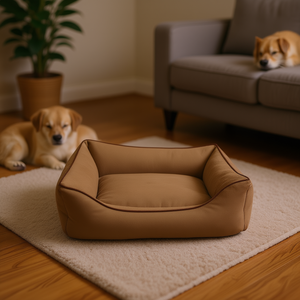 Cama para mascotas Yommy con forro de gamuza, base antideslizante y diseño cuadrado para perros y gatos - Product Image 3