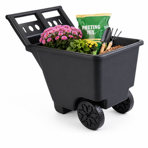 Garden Supply Poly Yard <b>Cart</b> Balanced 2-Wheel Rust-Proof Yard <b>Cart</b> Garden <b>Cart</b> 4.5 CUFT for Hauling Leaves ODGGAD003 - Product Image 1