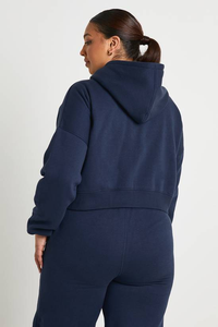 Tissu en coton polaire d'hiver non doublé de haute qualité, respirant, sweat à capuche surdimensionné pour femme, épaules tombantes, streetwear personnalisé - Product Image 2