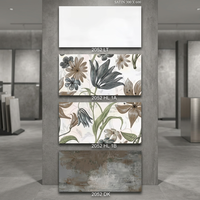 Carreaux muraux en céramique numérique à motif floral 30x60 cm, design brillant et émaillé pour les intérieurs de cuisine
