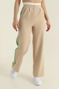 Pantalon cargo évasé décontracté en toile à taille mi-haute avec poches latérales à rabat, séchage rapide, respirant, pour l'entraînement et la course, pour femme - Product Image 3
